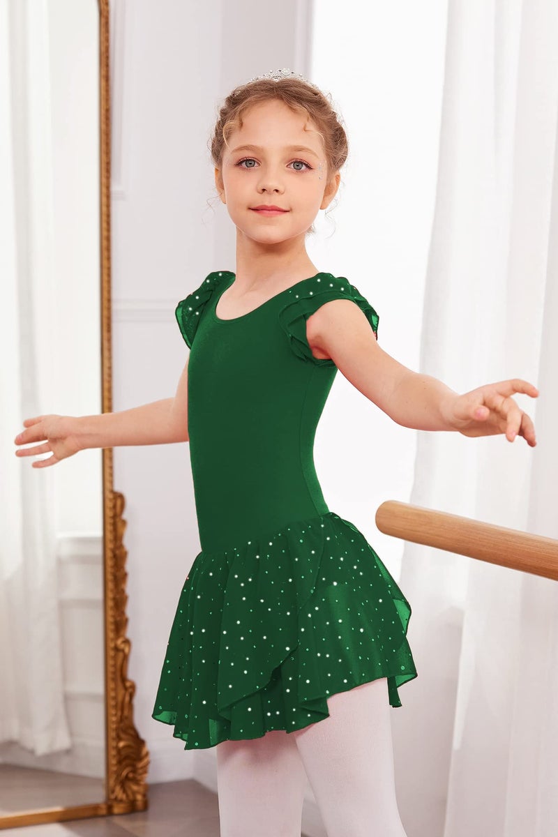 Arshiner Girls Ruffle Sleeve Ballet Dance Dress Tutu Skirted Leotard - Image 4